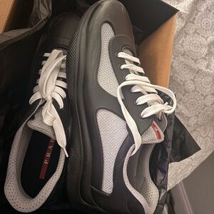 Prada Men's Black and Gray Sneakers